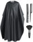 LOPHE Haarschnitt Friseurumhänge, Friseurumhang aus Nylon für Friseursalon und 2Pcs Friseurkamm, Friseurumhang mit Hals-Staubbürste, Salonzubehör für Damen und Herren(Schwarz)