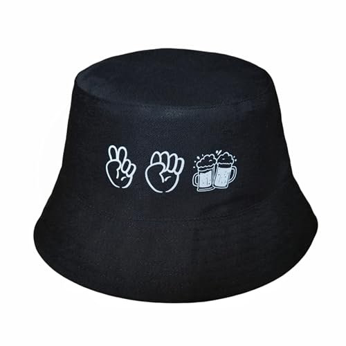 CaiJianYuLin Fischerhut Hut Saufen Mallor Lustiger Hut Bucket Hat Alkohol Feiern Party Junggesellen-Abschied Anglerhut Sommerhut Sonnenhut Festival Bier Feiern Party Junggesellen-Abschied Anglerhut