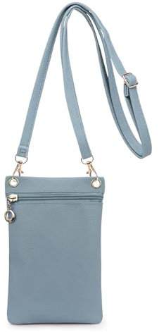 Energather Handy Tasche, Weiches PU-Leder Handy Umhängetasche Umhängen Damen, Handytasche Zum mit kann getrennt werden Schulterblätter Gürtel für Einkaufen, Verabredungen, Spaziergänge (blau)