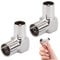 Paicreate 2 PCS TV Aerial Coaxial Adaptor, PAL Male to Female Connector, RF Coax TV Antenna Right Angle Adapter Suitable for TV Antenna, Receiver & Radio(Silver)