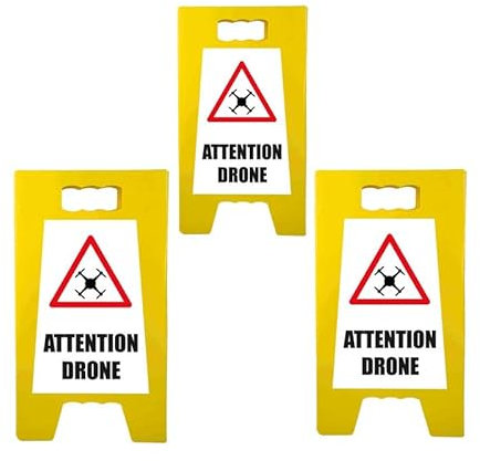 Chevalet de signalisation DRONE de dimensions 55 x 31 cm - Lot de 3
