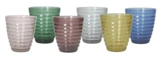 BRANDANI 51633 Bicchiere Nebula Colori Assortiti Set 6pz, Vetro, 9x10h cm