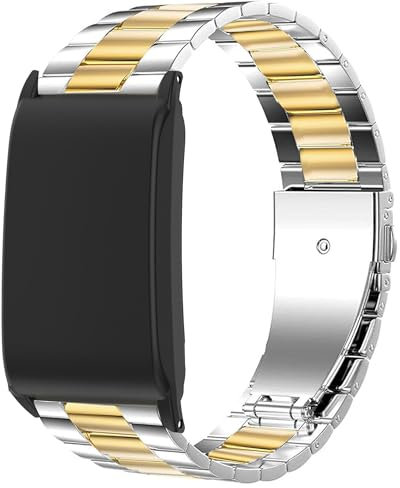 Blueshaweu Armband und Schutzhülle Kompatibel mit WHOOP 4.0, Classic Edelstahl Uhrenarmband Armbänder Kompatibel für WHOOP 5.0 Peak/One, 4.0, 3.0 (Silber-golden)
