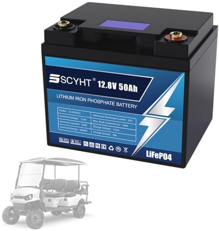 SSCYHT 12 Volt LiFePO4 Battery 12V 50Ah Lithium Battery 12V Deep Cycle Batteries for RV, Off Grid Applications, Solar for 50W - 640W Motor Kit with LCD Display,12V50Ah 1Pack