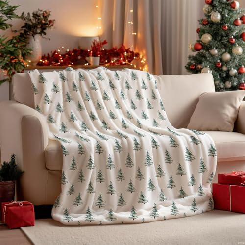 Kuscheldecke 100x130 cm, Weiche Flanelldecke, Warme Sofadecke für Wohnzimmer, Couch und Bett, Flauschige Wohndecke im Winter-Stil