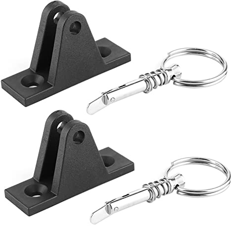 Aramox Boat Bimini Deck Hinge, Steel & Plastic Construction with Arrow Storage Case Pin for Kayak and Marine Use