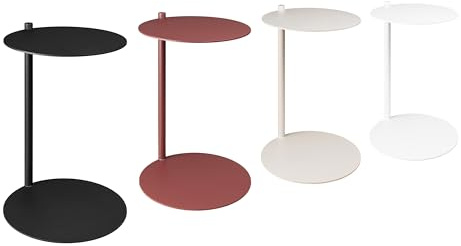 Natural Goods Berlin 1x Beistelltisch Luna - Beistelltisch Weiss Metall - Laptoptisch Für Couch 55cm hoch - Couchtisch Metall, Sofa Tisch Ablage - Nachttisch Klein, Couch Tisch Wohnzimmer, Sofa Table