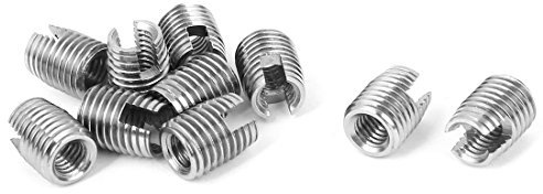 sourcing map 10Stk 10mm Länge 306 Edelstahl Typ selbstschneidende Gewindeeinsatz DE de