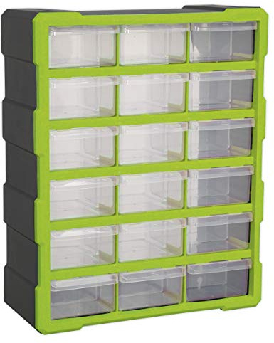 Sealey Apdc18Hv Cabinet Box 18 Drawer - Hi-Vis Green/Black