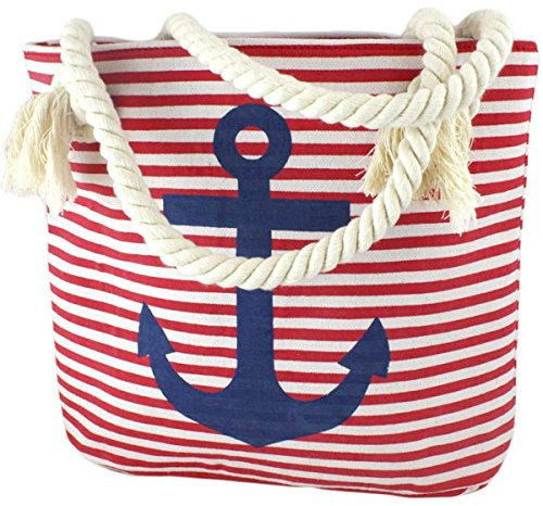 Sonia Originelli XS Shopper Anker Sarah Einkaufstasche Tasche Maritim Farbe Rot-Marine