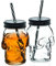 Tête de Mort Mason Jar Mug Tasse gobelet en Verre avec Couvercle et Paille – 453,6 Gram, Lot de 2