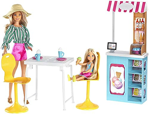 Barbie Dolls and Gelato Cafe Playset