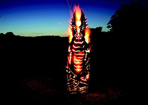 Drache Feuer Metall feuertonne feuersäule feuerkorb feuerstelle Edelrost 123 cm ferrum