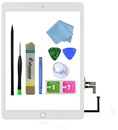 Zentop Touchscreen-Digitizer für weißes iPad 5 2017 9,7 Zoll (A1822, A1823), teil mit Home-Taste, Kamerahalterung vorinstallierter Klebstoff, Werkzeug--Set