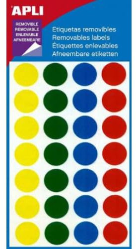 5 Stück Packung mit 112 Klebepunkten (farblich sortiert) 15 mm (4 Blatt/CD)