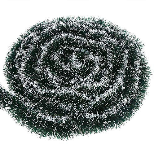 CCINEE - Guirnalda de Navidad de 1,9 m con Nieve para Chimenea, Escalera, Chimenea, decoración navideña