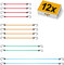 fuxton Lot de 12 tendeurs avec Crochets, 4 Longueurs et Couleurs (Sandow Elastique, tendeur Velo Porte Bagage, tendeurs de Fixation) pour Velo e Moto, Panier de vélo, Porte-vélo