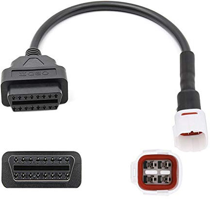 F94CS Bolwins 4 PIN zu OBD2-Kabel, Kabel Adapter passend für Motorrad Yamaha 4-Pin OBD2 Diagnose Fehler lesen löschen Diagnostor Adapter Anschlusskabel für Motorrad 30cm