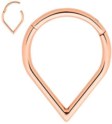 365 Sleepers (10mm) Titan 1,2 mm Segment Tropfenform Nasenring Hoop Knorpelohrring Septum Clicker Klappbarer Lippen Conch Daith Helix Rook Tragus Lobe Snug Piercing Schmuck