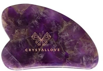 CRYSTALLOVE Pietra Gua Sha con quarzo rosa - Rullo di massaggio di giada - Forma del cuore - Tavola Guasha - Massaggio facciale per viso, occhi, gonfiore della pelle del viso