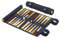 Melia Games Backgammon zum Rollen - Reise-Backgammon aus feinstem Nubuk Echt-Leder mit handgefertigten Holzspielsteinen (Canarias)