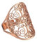 LIKGREAT Fiore della vita Anello regolabile in filigrana con fiore ad anello per le donne Grandi anelli per le dita vuote Gioielli per feste Cosplay (Regolabile, 307, tono oro rosa)