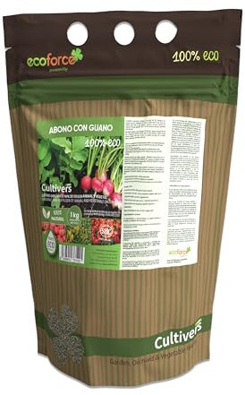 CULTIVERS Abono con Guano Ecológico de 1 kg. Fertilizante Universal de Origen 100% Orgánico y Natural para Huerto y Jardín