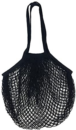 TopHomer Einkaufsnetz Netze Tasche Kartoffelsack Wiederverwendbar Einkaufstasche für Sandspielzeug, Obst, Gemüse, 1 Stück Schwarz