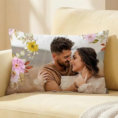 Wanapix | Kissen Personalisiert | Fotokissen | Größe auswählen | Beidseitig Personalisierbar | Keine Ränder | Bezug in der Waschmaschine waschbar