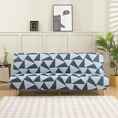 Mingfuxin Sofaschonbezug ohne Armlehnen, Futonbezug aus Elasthan, dehnbar, rutschfest, elastisch, faltbar, für Schlafsofa ohne Armlehnen, 2-3-Sitzer ohne Armlehnen (Bedruckt #4307)