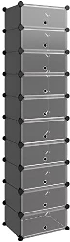 vidaXL Schuhregal Regal Standregal Lagerregal Schuhschrank Steckregal Regalsystem Aufbewahrungsregal Schuhablage Schwarz 44x32x174 cm PP
