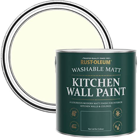 Rust-Oleum Off White Washable Kitchen Wall Paint in Matt Finish - Shortbread 2.5L