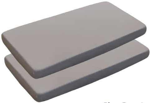 Sasma Home - Pack of 2 Crib Fitted Sheets - 100% Jersey Cotton Next2Me Crib Sheets 50x85 cm - Compatible with Next2Me Cribs (Pack of 2 - Grey)