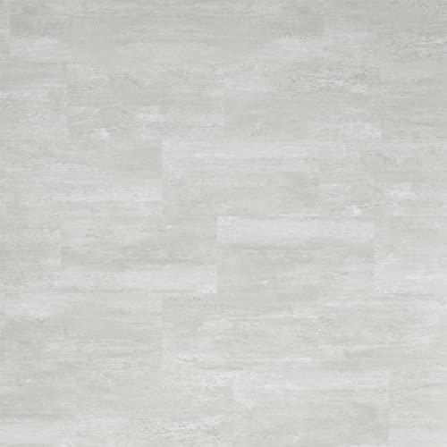 ARTENS - PVC Bodenbelag - Click Vinyl-Fliesen Doolin - Vinylboden - FORTE - Betoneffekt - Hellgrau - L.61 cm x B.30,5 cm - Dicke 4 mm - 1,67 m²/ 9 Fliesen - Belastungsklasse 32