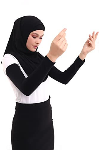 ihvan online, Damen Hijab Muslimische Gebetsärmel, Ärmel zum Bedecken der Arme für Frauen, Weiche Dehnbare Hijab-Armärmel, Schwarz, Standard größe