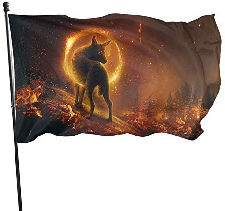 Bandera Lobo Universo Marrón Bandera Militar Durable Bandera De Temporada Reforzada Bandera Para Exteriores, Para Festival, Fiesta