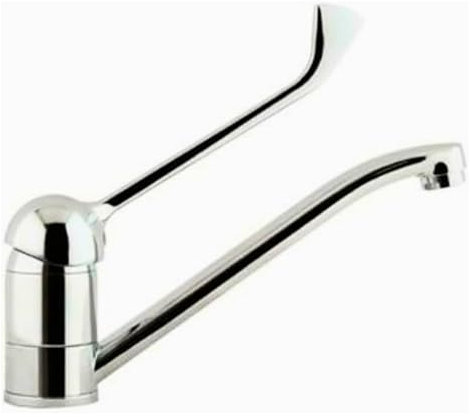 Grifo Monomando Palanca Gerontológica GEV - Grifo de Lavabo Monomando, Ideal Normas Sanitarias, Maneta Medical Extendida 20 Cms, Juego Completo para Hospitales, Laboratorios y Hostelería