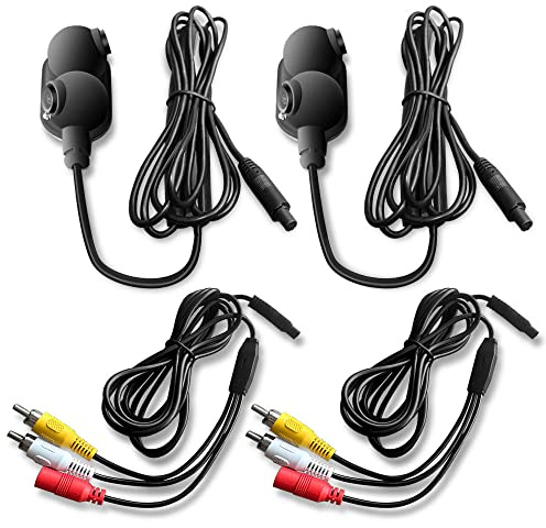 Side Front Rear View Cameras Set Backup Cameras for Truck Car Van Camper with Night Vision and Wide View Angle, Side Mirror Mount, IP68 Waterproof
