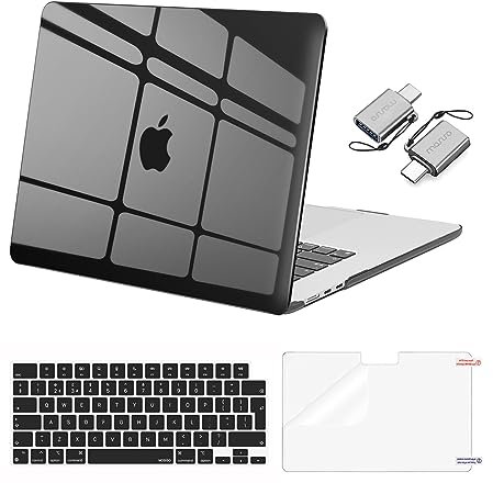 MOSISO Cover Compatibile con MacBook Air 15 Pollici Custodia 2025 2024 2023 M4 A3241 M3 A3114 M2 A2941 Touch ID,Case Plastica Protettiva&Copritastiera&Proteggi Schermo&Tipo C,Nero Fumo