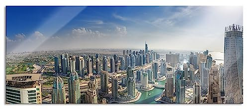 Pixxprint Glasbild Panorama, Wandbild aus Echtglas, Dubai Hotel Burj al Arab, 120x50 cm, inkl. Aufhängung und Abstandshalter