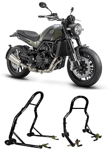 Coppia di cavalletti alzamoto alza moto per alzare sollevare la ruota gomma anteriore e posteriore del della BENELLI LEONCINO 125 250 500 800