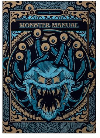 Displate Offiziell Dungeons And Dragons MetallPoster Magnetische Befestigung Inklusive Lizenziert Bilder Hochwertiges Deluxe Covers - Monster Manual 45 cm x 32 cm