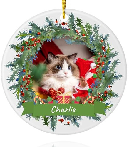 Personalised Cat Ornaments for Christmas Tree 2025 – Custom Pet Ornament, Ornaments for Christmas Tree Decorations, Puppy Ornament Xmas Keepsake Gifts for Pet Dog Cat Lover
