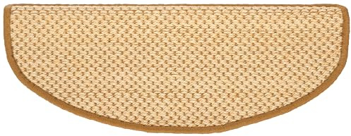 SAFAVIEH Stair Treads - Set of 3, 1' x 2'2 Non-Slip Indoor Accent Rugs, Handmade Sisal Natural Fiber, Durable & Decorative for Staircases (STT104A-SET3)