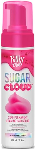Punky Sugar Cloud Semi-Permanent Foam Hair Color, Candyfloss - Vibrant Hair Dye for Long-Lasting Color, Easy Application Foam Hair Dye, 6 Fl Oz