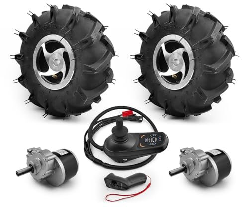 L-faster Motorrollen-Set mit doppeltem Antrieb, für landwirtschaftliche Geräte, Gartenbauer, Handwagen, 25,4 cm Reifen, 24 V, 500 W (Agricultural kit A, Max Speed 4kph)