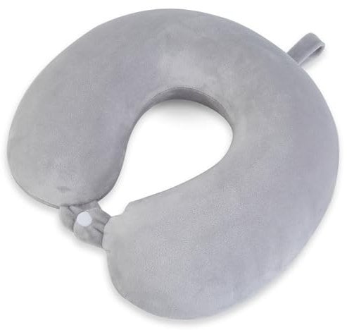 FANHOMAS Coussin de Voyage, Oreiller de Voyage Memoire Forme, Coussin Voyage Avion Adulte Portable Coussin Avion Tour de Cou Avion Travel Neck Pillow pour Avion Voiture Train Bureau (Velours)