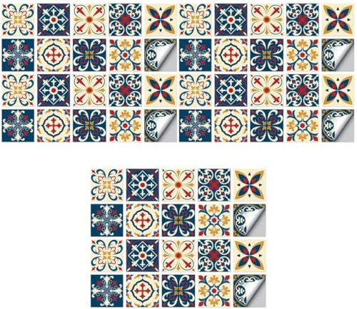VICASKY 60 adesivi da parete per piastrelle e incollare, adesivi per piastrelle per la cucina, decorazioni per la casa, per la casa, incollare su piastrelle, in PVC 3D, prodotti da cucina rimovibili