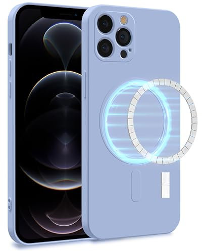 MyGadget Cover [ MagSafe ] per Apple iPhone 12 Pro - Custodia in Silicone Morbido a Doppio Strato – Case con Protezione Fotocamera & Fodera Interna - Blu Chiaro