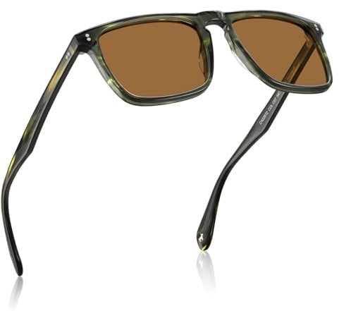 CARFIA Retro Polarised Mens Sunglasses UV400 Protection for Outdoors Acetate Frame